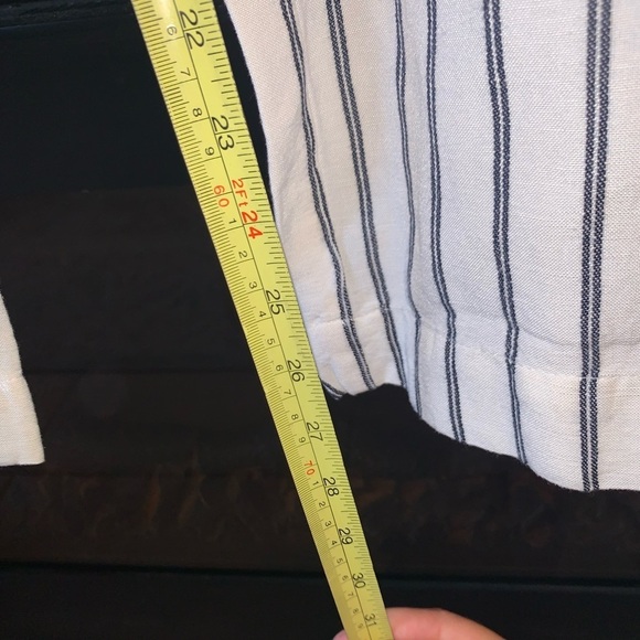 J. Jill Blue Striped Linen Blend Casual Wide Leg Pants NEW Size 12 Petite - Picture 6 of 9